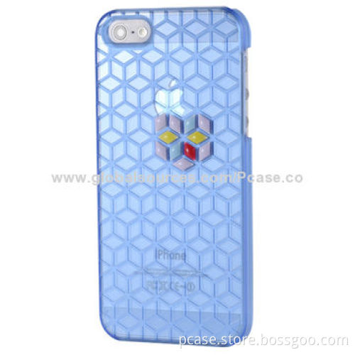 Transparent DIY TPU Mobile Phone Cases for iPhone 5, Grid Pattern with Peas for Your Options